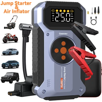 Avviatore di emergenza per auto 6000A con scatola di salto portatile ad aria, avviamento di ponticello per auto portatile 12VCarPotenziatore di batteria con pneumatico gonfiabile da 150 PSl
