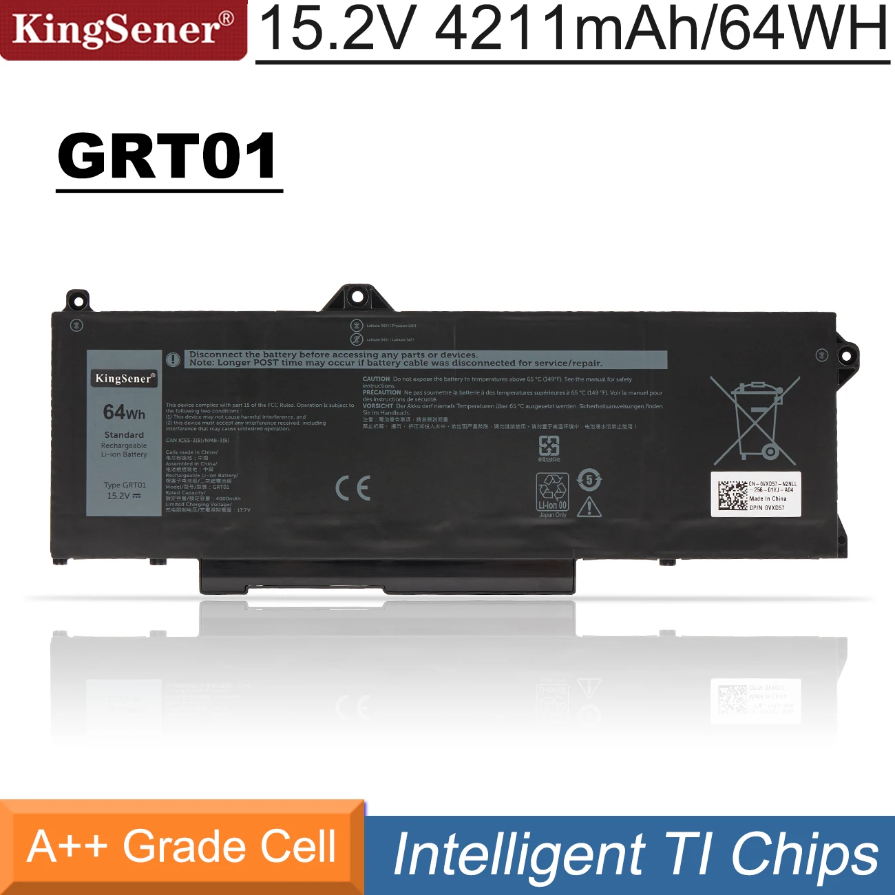 Kingsener Grt01 Bateria do Portátil para Dell Latitude 5421 5431 5521 5531 Precisão 3561 3571 3470 Alienware M17 r5 Série Amd 00p3tj