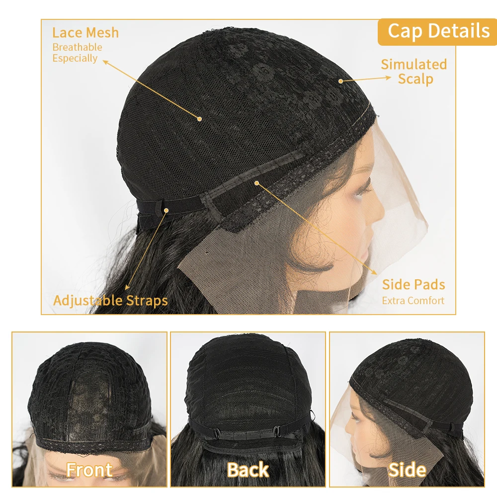 Long Body Wave Lace Front Wigs For Black Women 26 Inches  Synthetic Natural Color Middle Part Lace Hair Wigs Heat Resistant