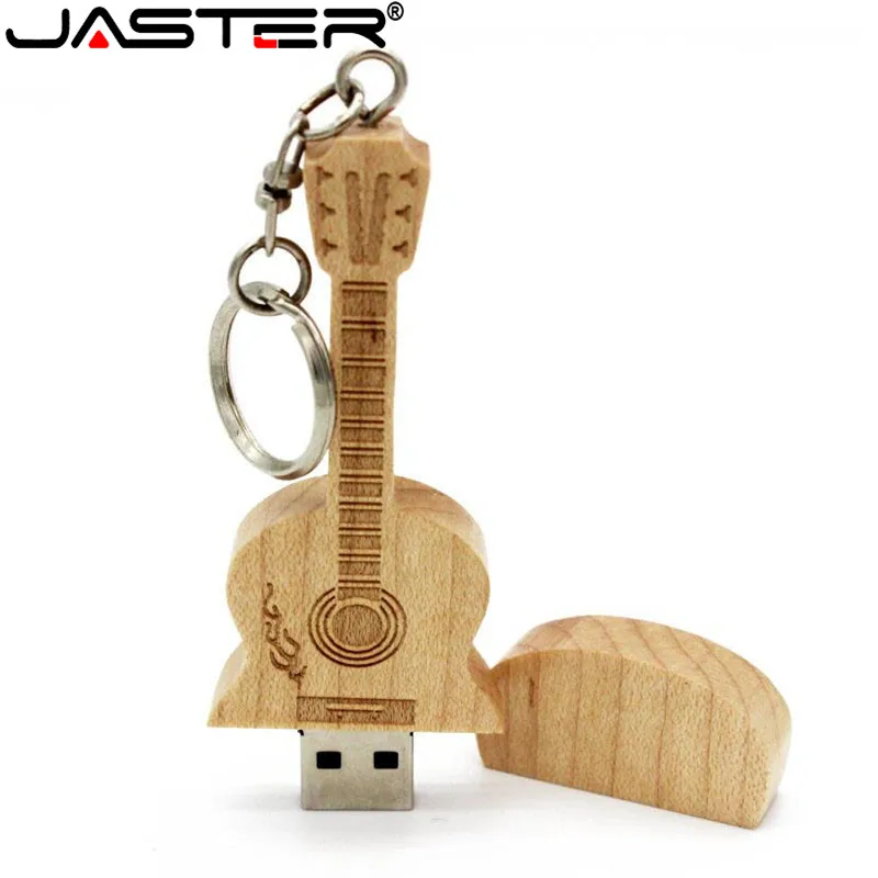 JASTER 새로운 뜨거운 판매 나무 기타 usb 플래시 드라이브 pendrives 펜 드라이브 8GB16GB32GB 64GB 자동차 키 플래시 카드 메모리 스틱 미니 선물