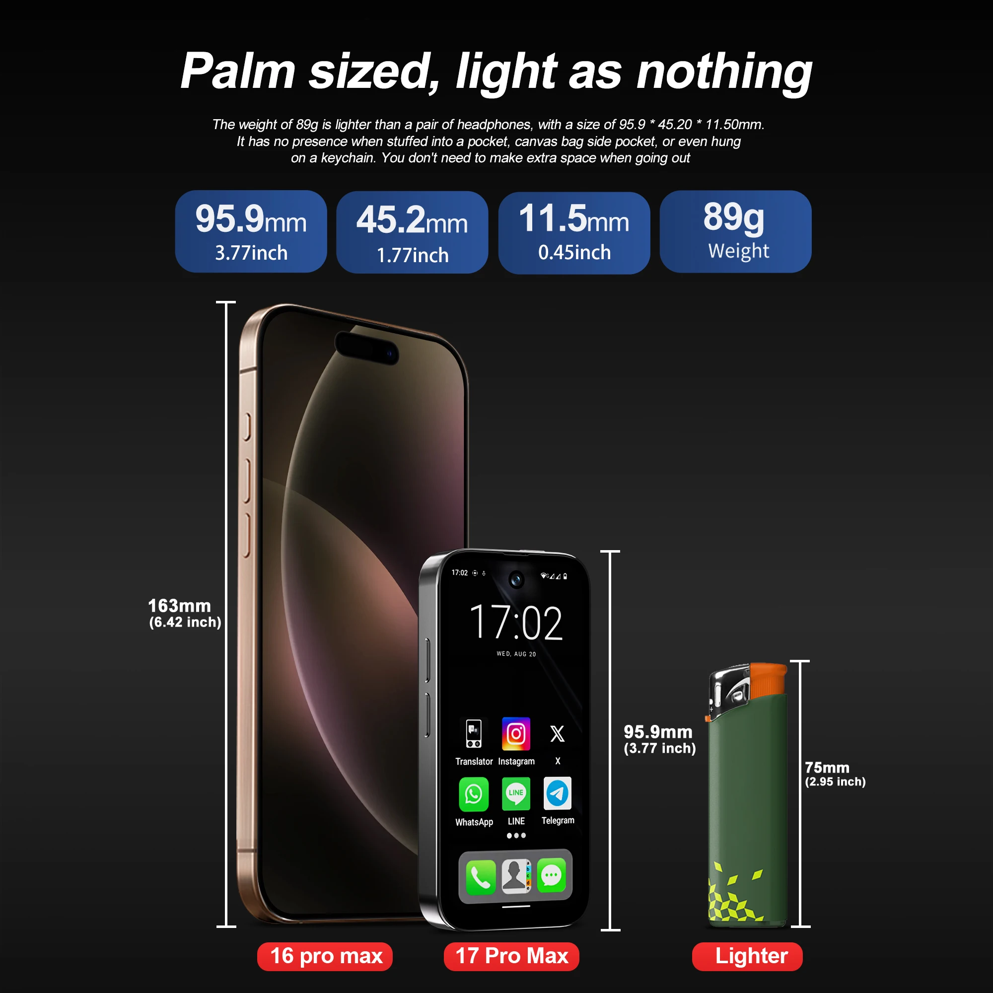 SERVO A1 PRO 4G LTE Mini Smartphone AI Translator Android OS 3GB+32GB Google Play WhatsAPP WiFi Hotspot 3.75" Small Smart Phones