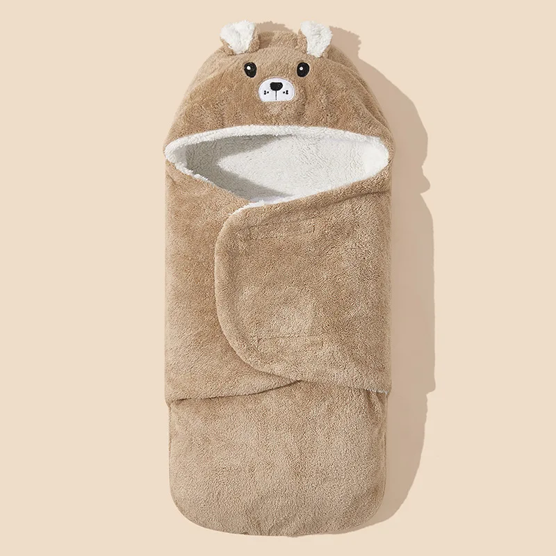 Newborn Baby Quilt Autumn Winter Style Cartoon Single Room Package Wrapped Quilt Cover Animal Pattern Pure Color Velvet Material