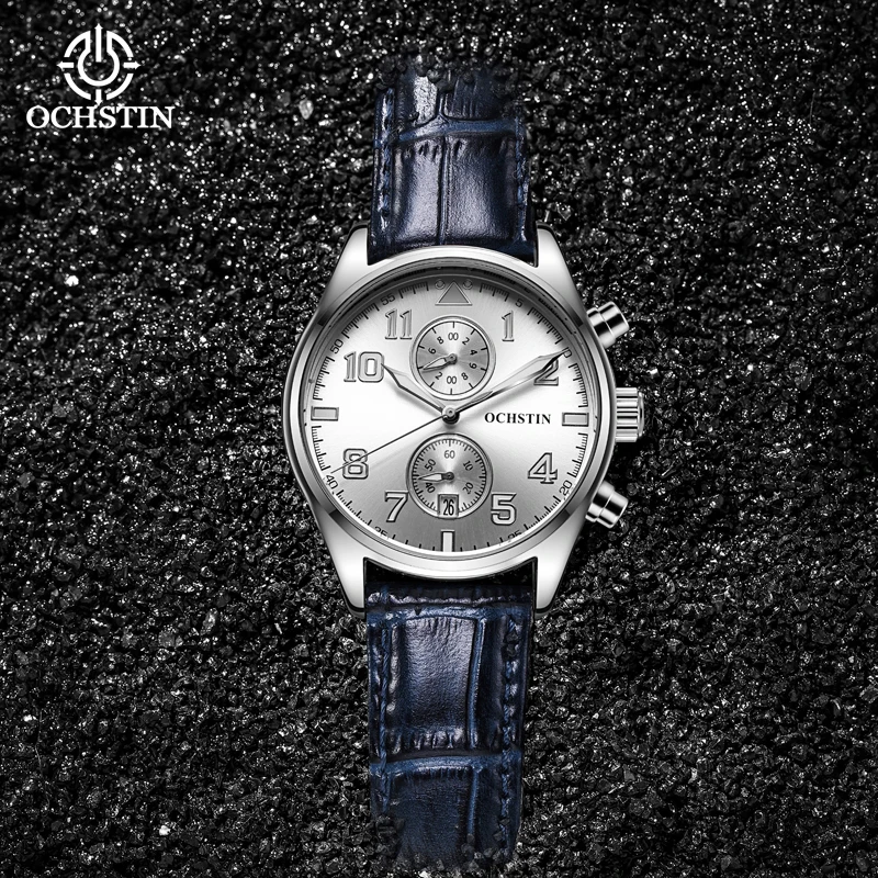 OCHSTIN Hot Model 2024 Trendy Hundred Pilot Series Men's Waterproof Watch Multifunctional Quartz Movement Men's Quartz Watch
