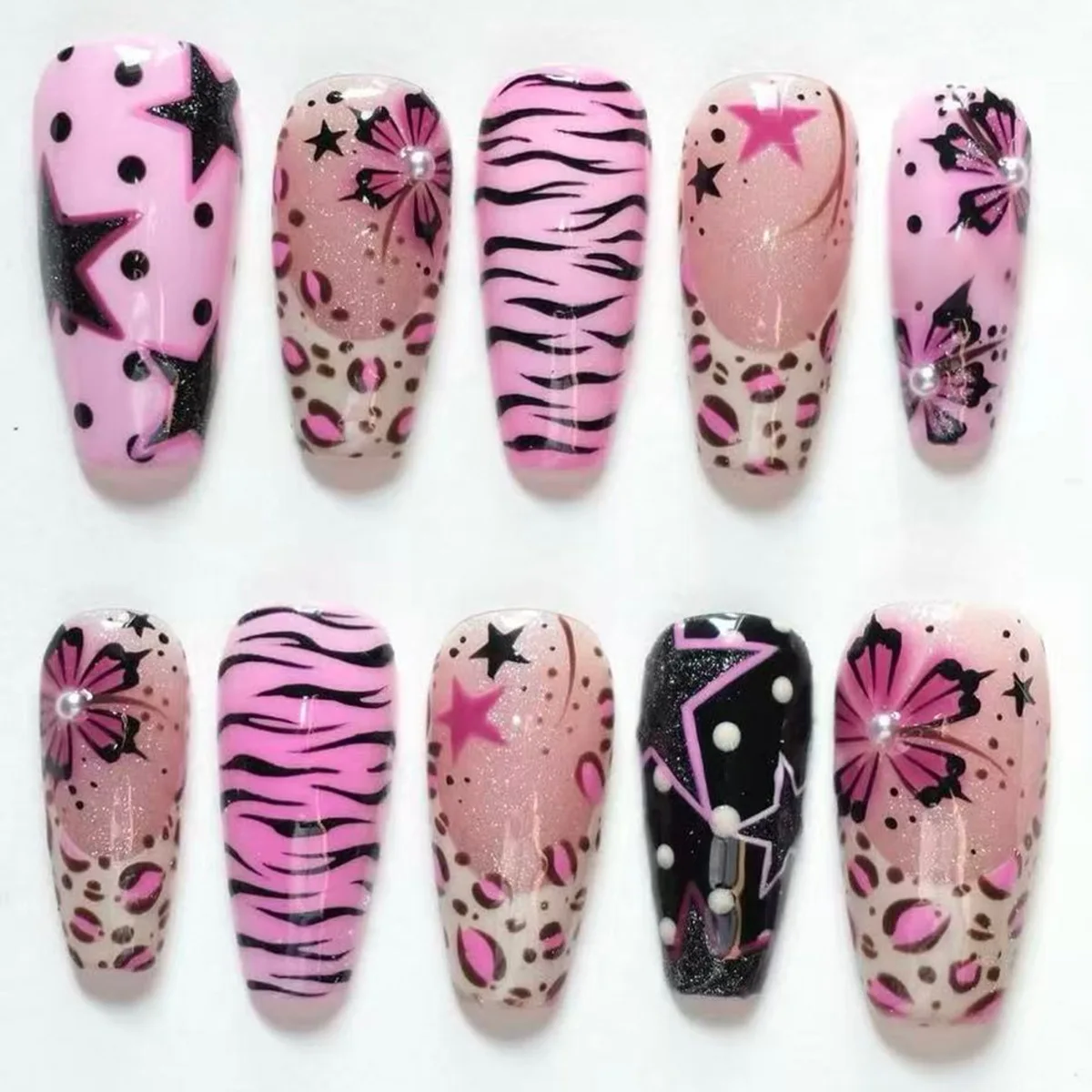 24Pcs Mid-length Ballet Fake Nails