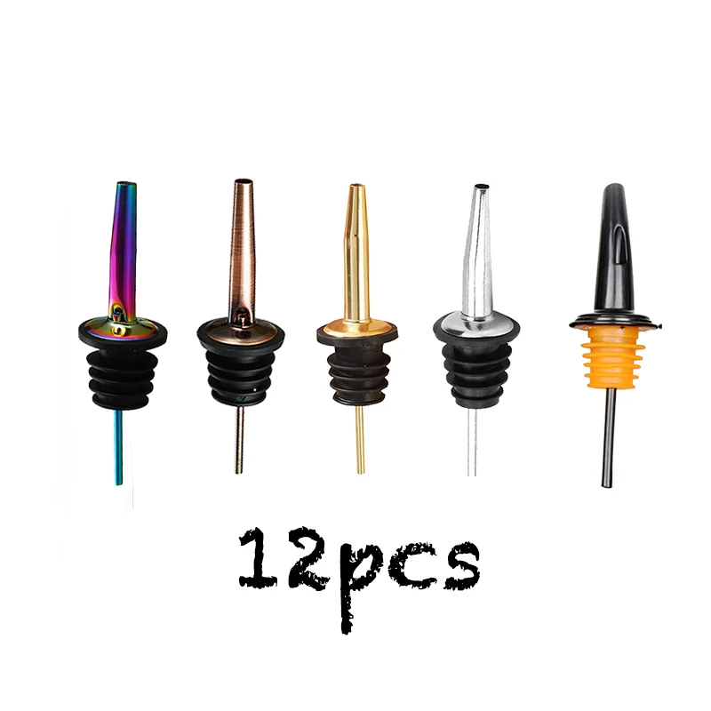 Wine Pourer Stopper Bottle Pourer Pourers For Liquor Bottle Bottle Stopper with Tapered Spout Bar Accessories Set of 12
