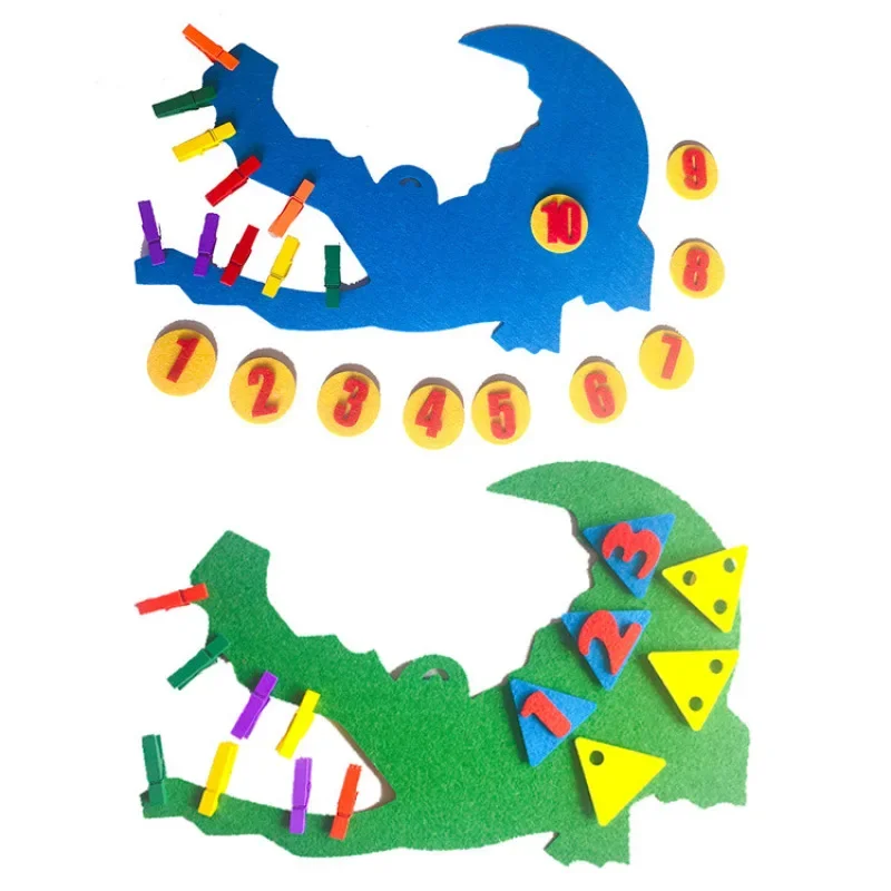 Handmade Felt Crocodile Clip Tooth Extraction Numbers 1-10 For Kids Learning Child Early Teaching Non Woven Package DIY Toys