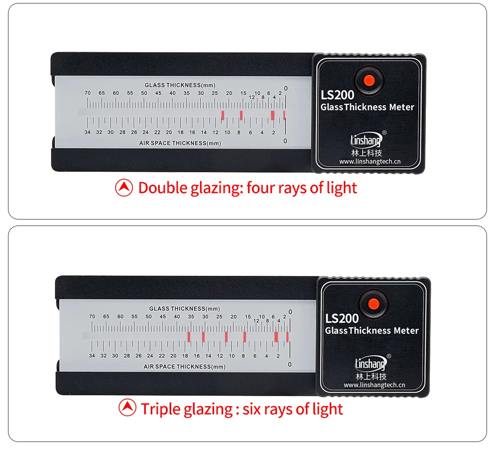 Glass Thickness Gauge Digital Laser Glass Thickness Meter Window Glazing Measuri
