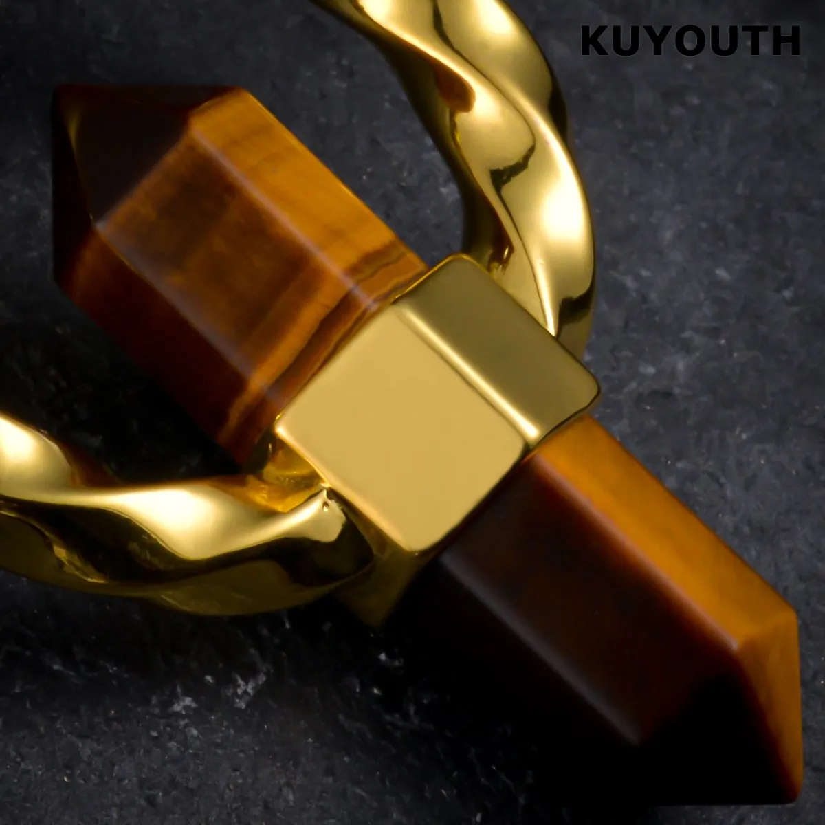 KUYOUTH Stone Ear Weight Gauges Magnet Piercing Stretchers Jewelry Earring Copper 2PCS