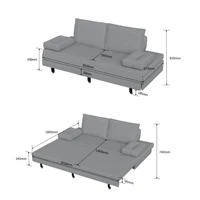 Rosahqnda 2-местный диван с функцией сна, раскладной диван-кровать, двуспальный диван, многофункциональный диван для гостиной — изображение 3