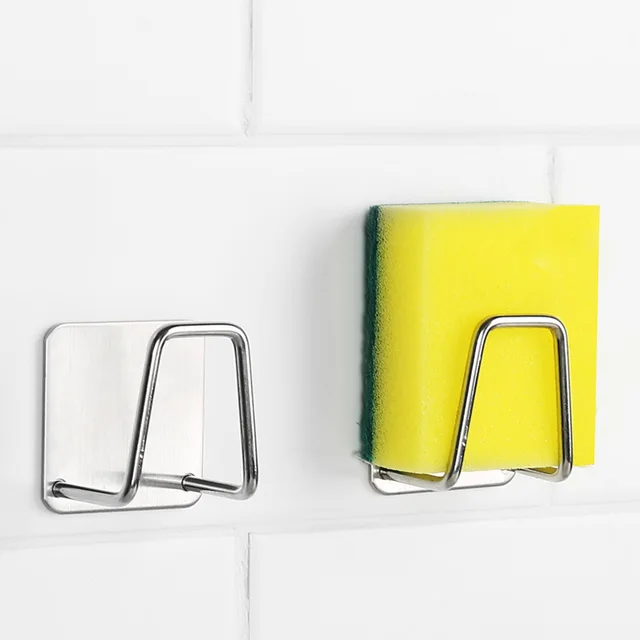 Nagykereskedelmi Fekete Ezüst Ragasztó Szivacs Tartó Konyhai Mosogató Caddy Vízálló Rozsdamentes Acél - Image 3