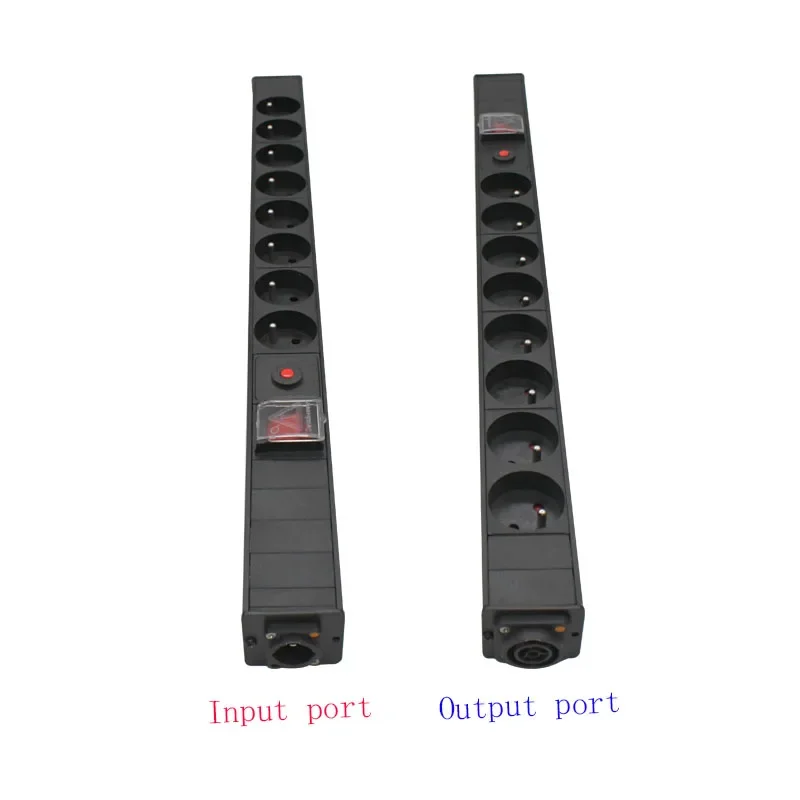 

PDU electrical strip aviation plug 2-9AC France Socket SAC3MPX SAC3FPX input output With switch control