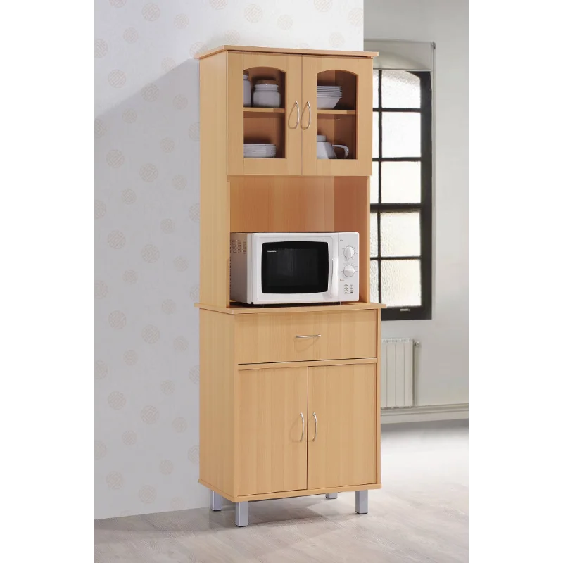 

Hodedah Free Standing Kitchen Cabinet storage cabinet , Beech