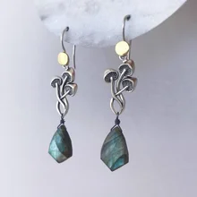  Vintage Lapis Lazuli Earrings Abstract Iridescent Mushroom Earrings with Artificial  Earrings Women Party Fine Jewelry Wholesale 