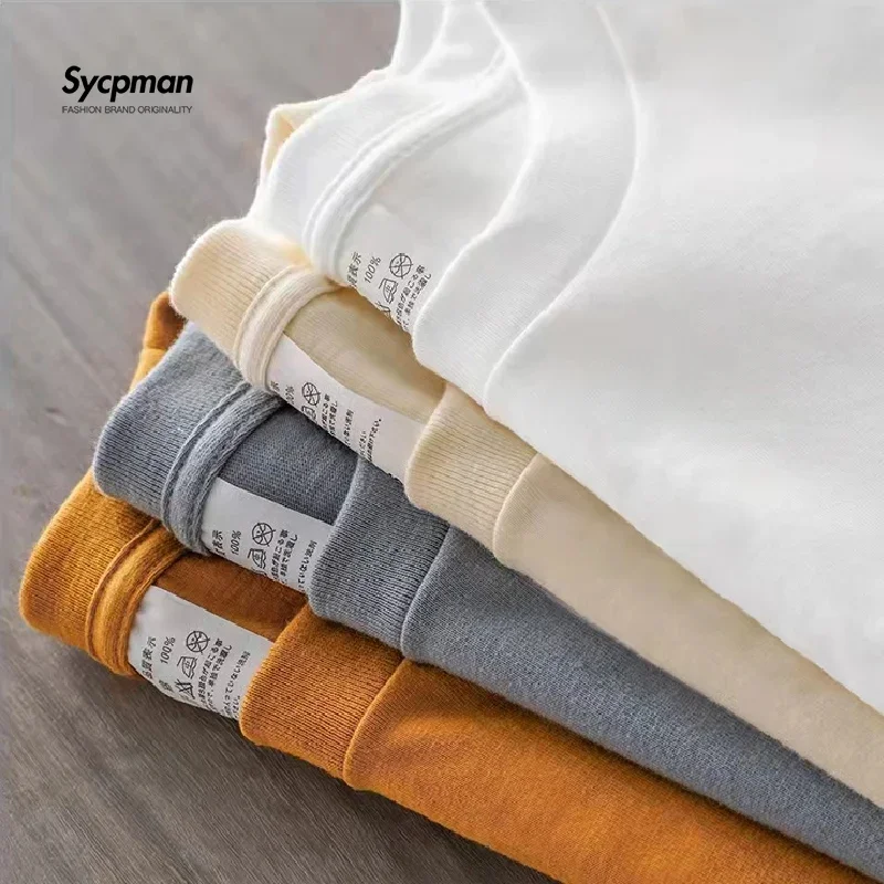 

280g High-quality Oversized Men's Thick And Heavy Cotton Solid Color Casual Short Sleeved T-shirt Fashion Brand Men's Clothing