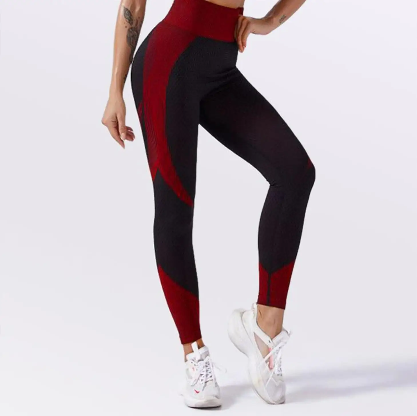 2021 Sexy Pacthwork color Legging Fitness leggins Slim legins High Waist Leggings Woman Pants Keep fit Push Up Leggings Fitness
