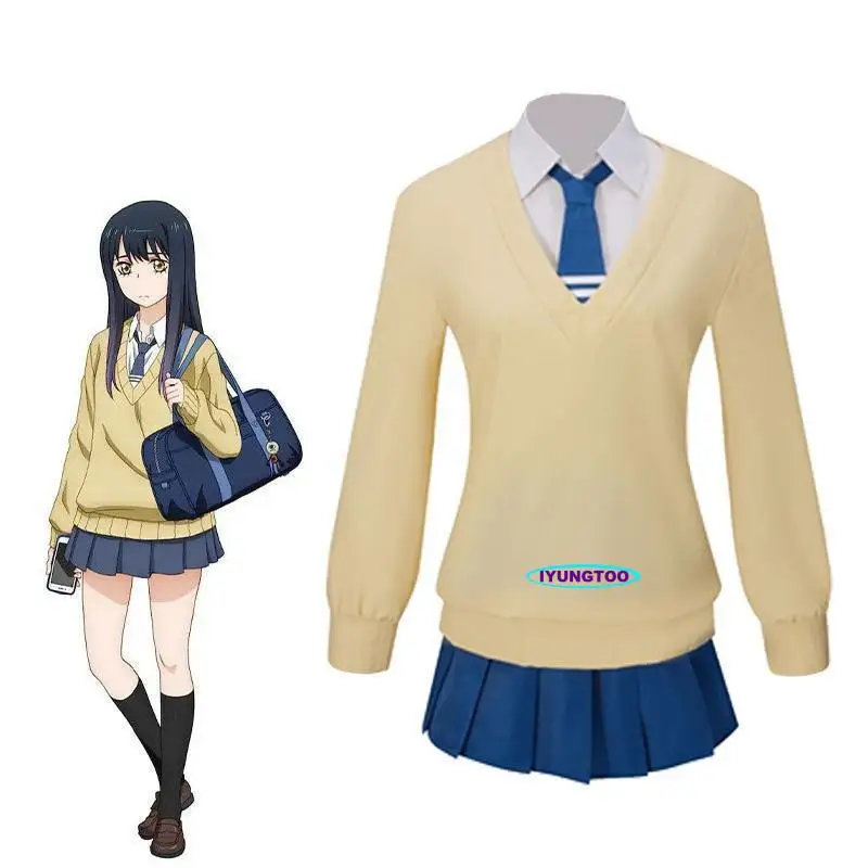 

Anime Mieruko-chan Yotsuya Miko Cosplay Costumes Adult Women JK Uniform for Girl Blouse Pleated Skirt Bow-Tie Halloween