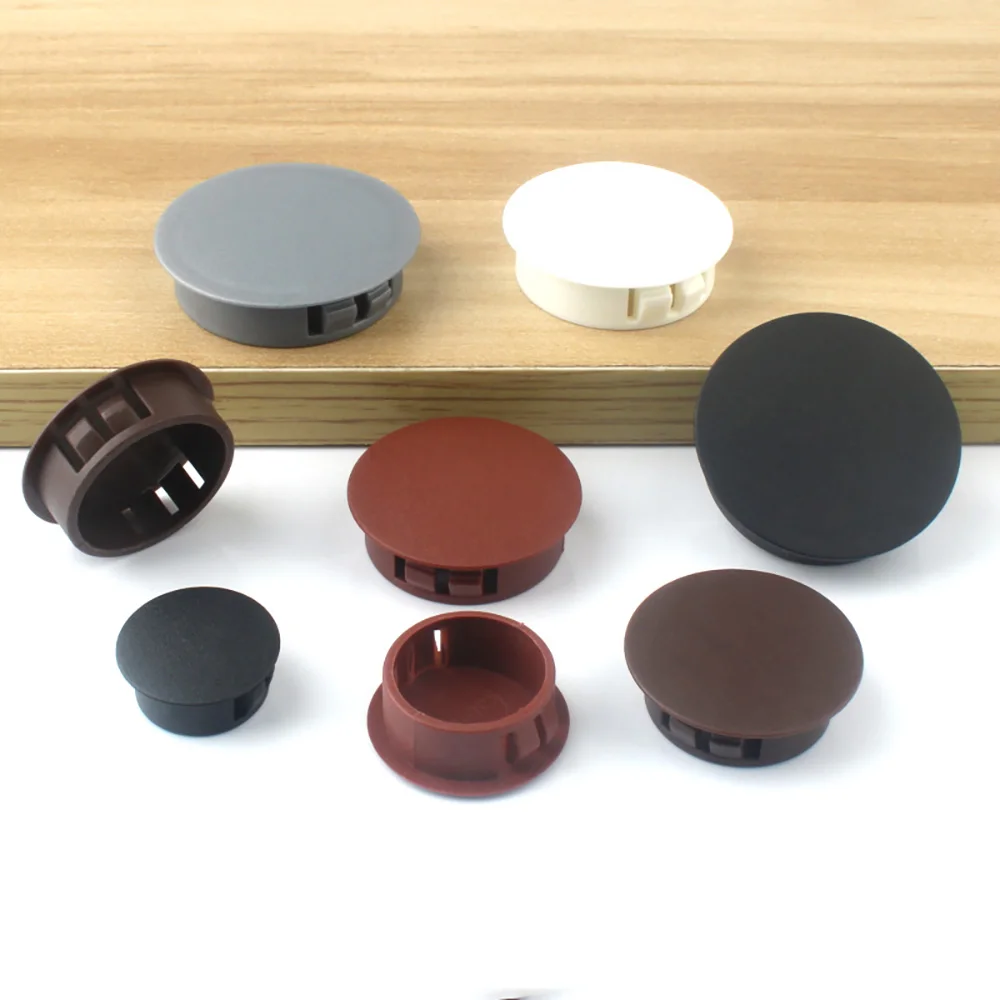5-20pc 5 Color Nylon Hole Plug Plastic Round Snap-on Cover Hole Dust Caps Plugging Use For Furniture Table Box Extra 5-60mm