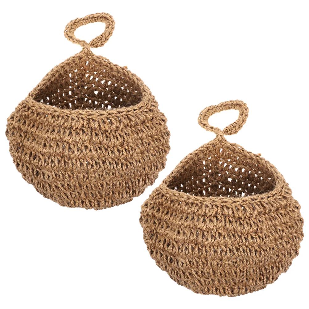 

2 Pcs Fruit Hanging Basket Decorations for Home Wall Kitchen Rope Produce Storage
