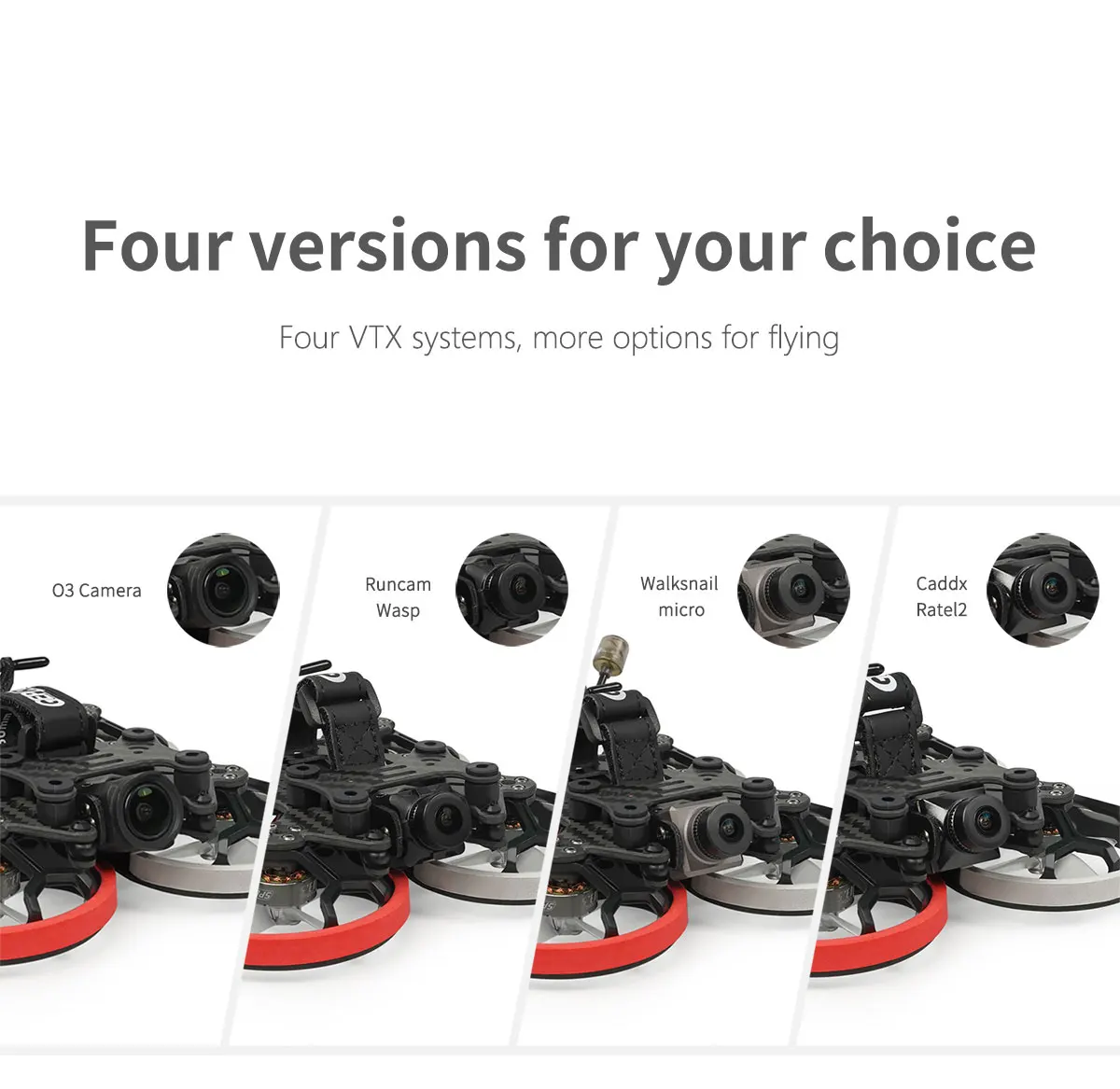 GEPRC Cinelog20 HD, four versions for your choice Four VTX systems, more options for flying 03 Camera Runcam