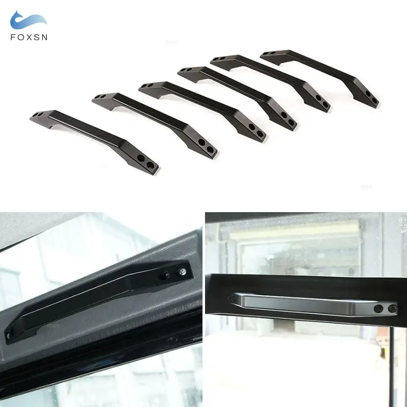 

Aluminum Alloy Car-styling Front Rear Door Roof Grab Handle Cover For Land Rover Defender 90 110 130 2004 - 2015 2016 2017 2018