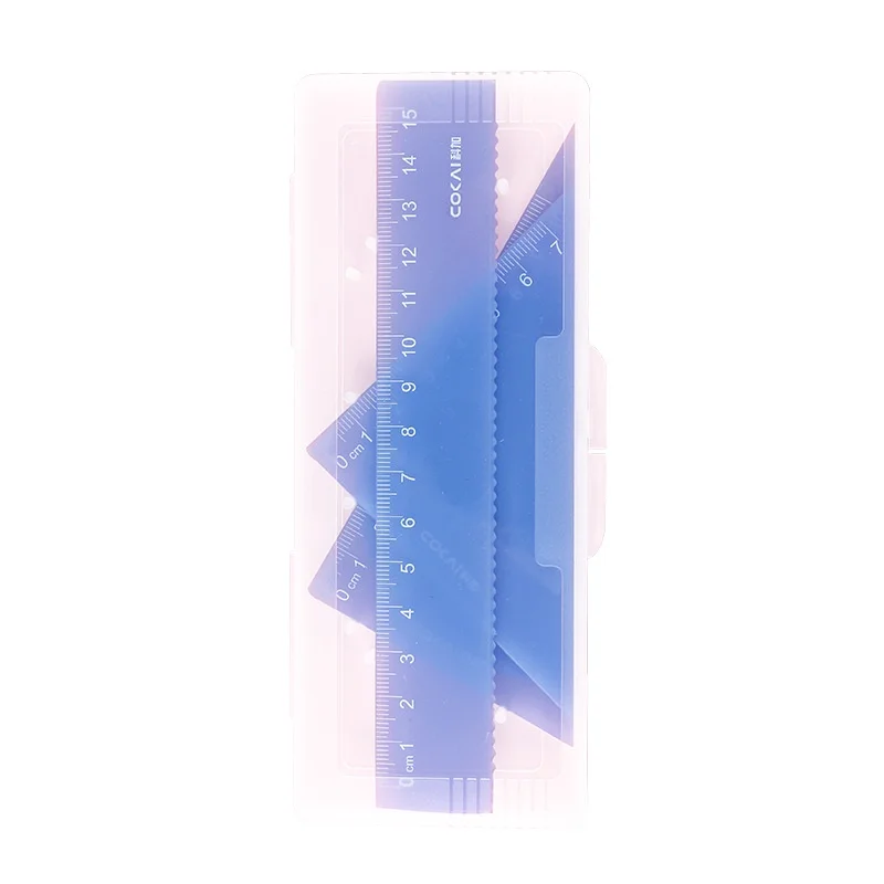 Jelly Color Measurement Tool Set Triangle Ruler Protractor Student Stationery Set Transparent Jelly Color Triangle