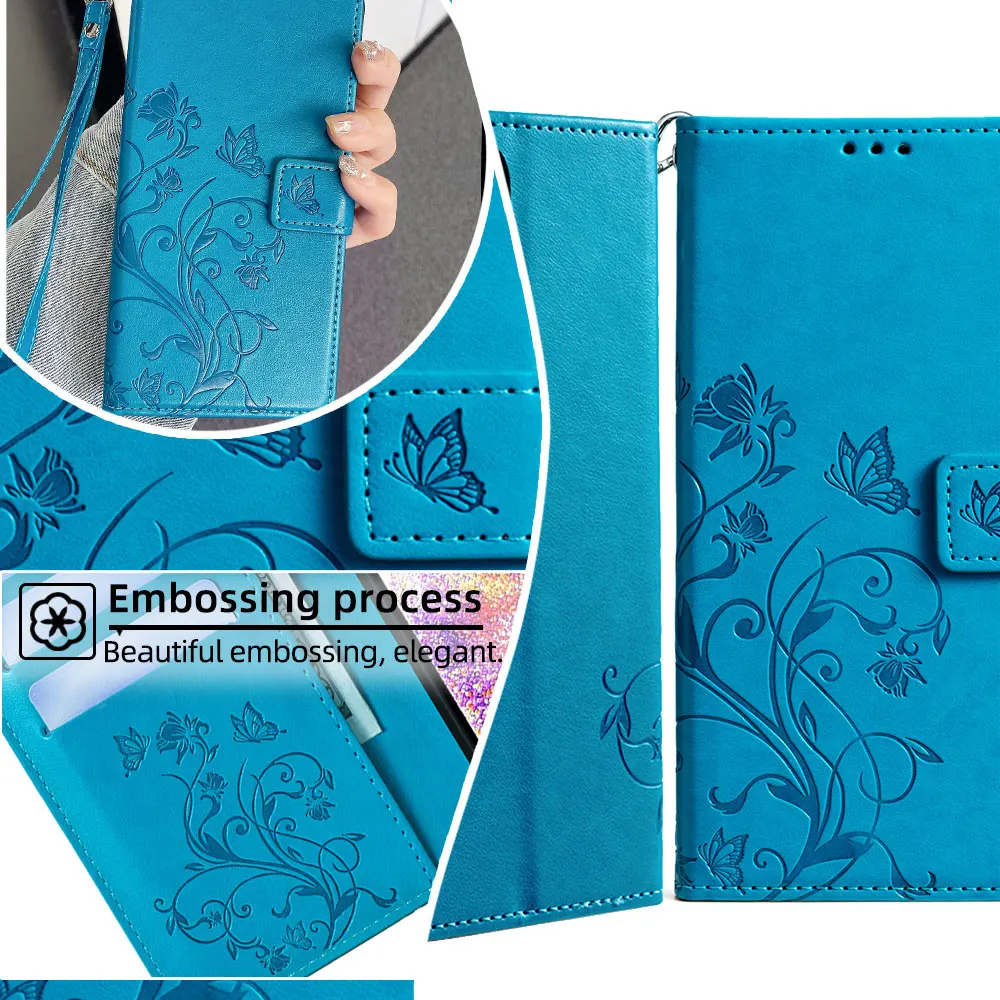 Elegant Ladies Leather Wallet Flip Case - Fashionable Book Cover Design