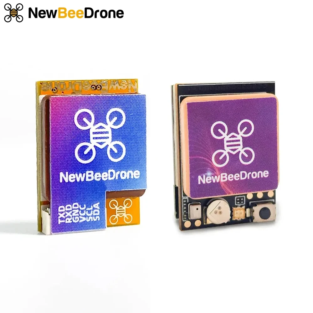 Module GPS BeeID V1.1 M10Q installé sur un drone FPV, avec câblage vers le contrôleur de vol Betaflight.