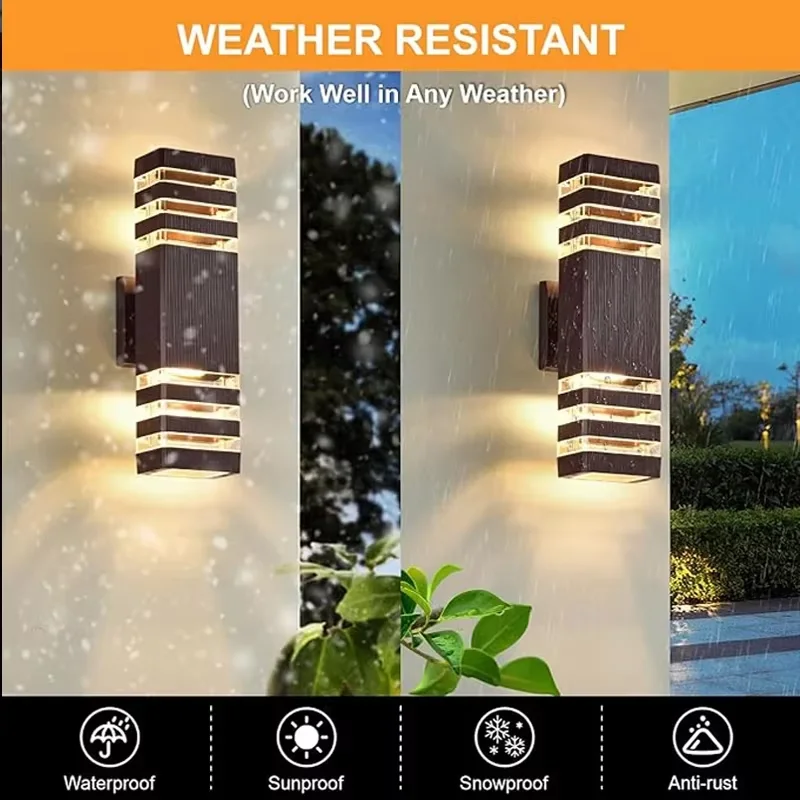 Wall Light E27 Outdoor Up Down LED Sconce IP65 Waterproof Exterior Porch Front Door Lighting