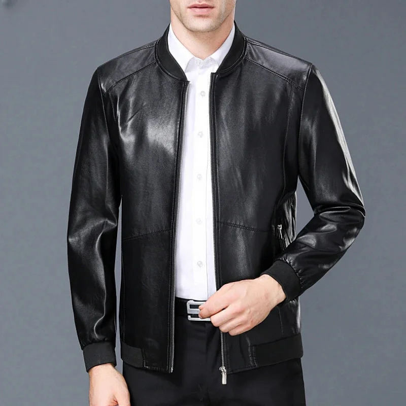 

Plush Jacket Casual Business PU Leather Coat Male Slim Autumn Winter Jackets for Men Chaqueta Peluda Hombre FCY4696