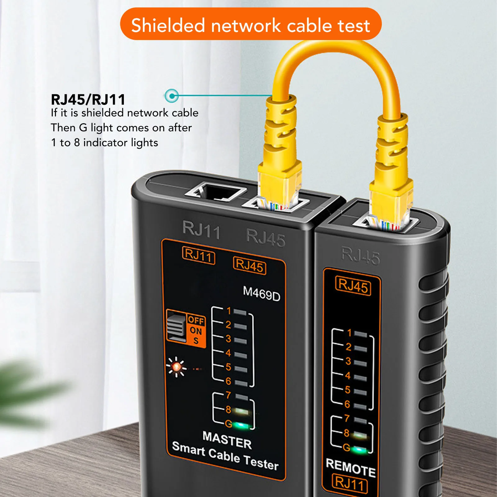 Cable Detector Network Cable Test Tool Network Tester LED ABS Accurate Detection Portable LAN Tester Black RJ45 RJ11