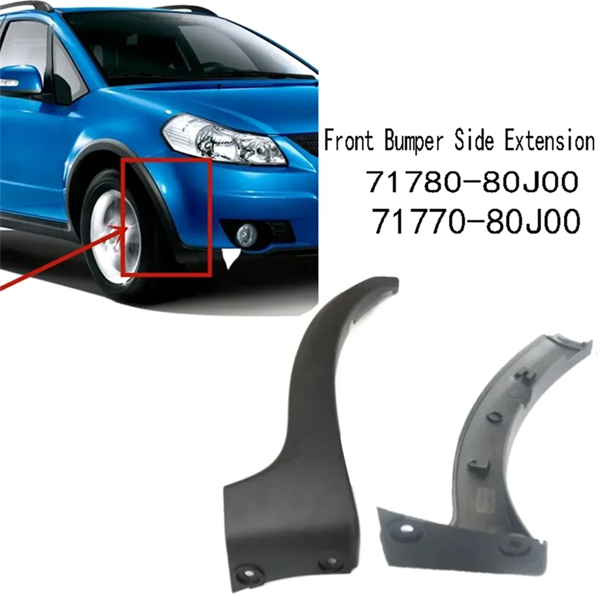 스즈키 Sx4 해치백용 자동차 왼쪽 앞 범퍼 사이드 익스텐션, 71780-80J00