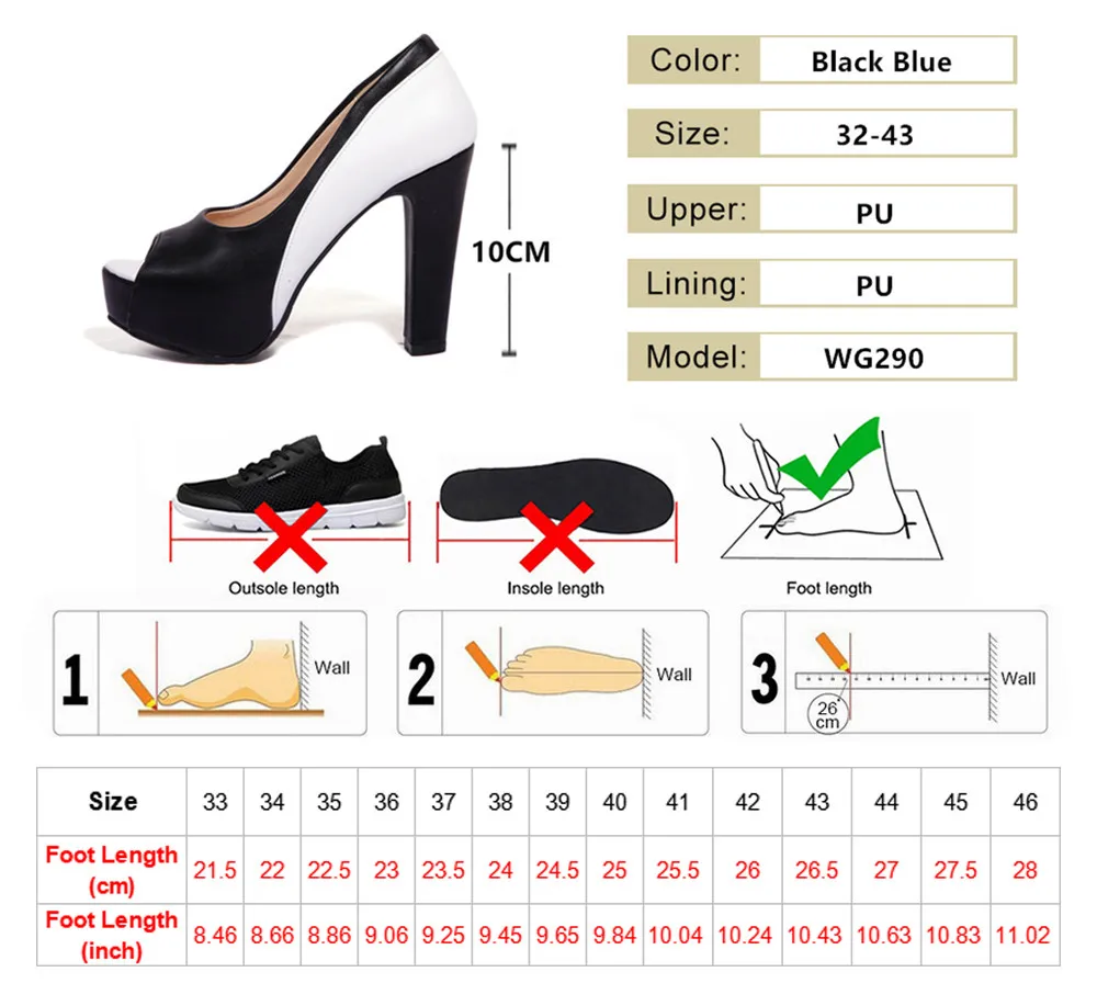 Spring Autumn Womens high heels Sexy Peep Toe Pumps Platform