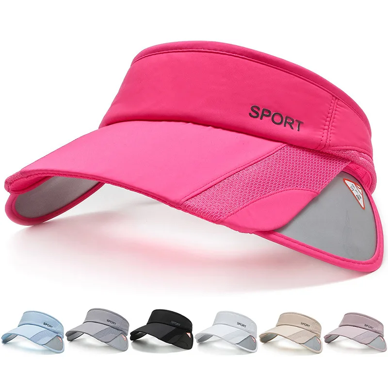 Summer Women Pull-out Brim Air Sun Hats Visor UV Protection Top Empty Solid Outdoor Sports Tennis Golf Running Sunscreen Cap sun hat sun protection hat empty top hat
