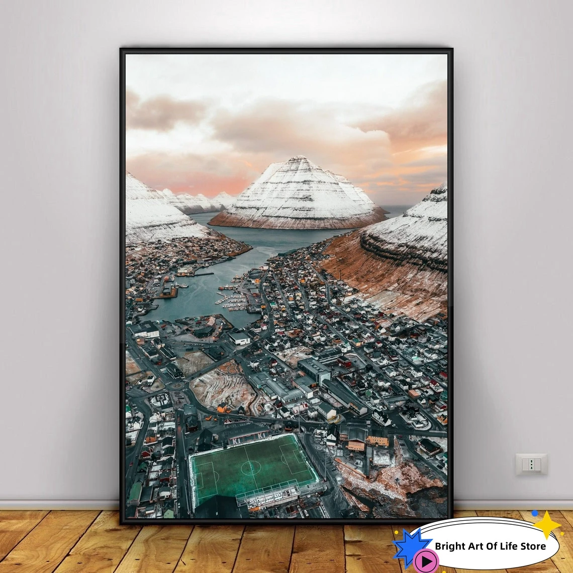 

KlaksvÍk Faroe Island Wall Art Print, Landscape Photo Poster, Stunning Small Town Print For Your Home Decor