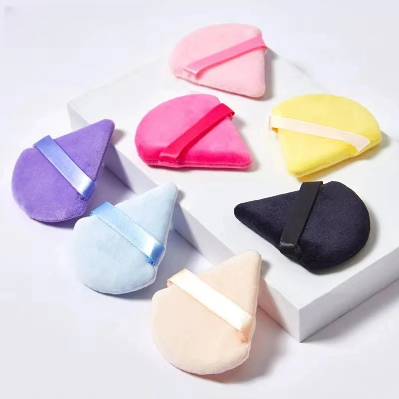 Triangle Powder Puff Soft Makeup Sponge for Face Make Up Eyes Contouring Shadow Cosmetic Washable Mini Velvet Foundation Puff 6