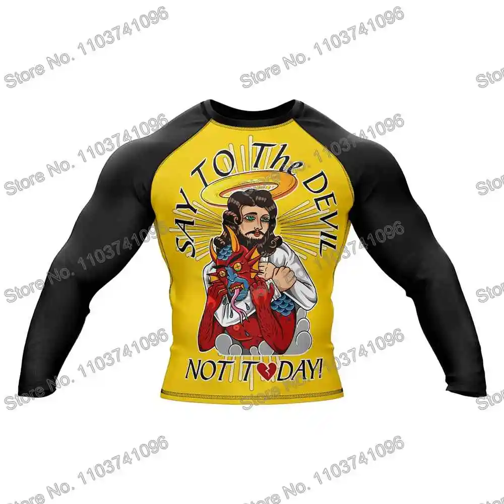 Christ Choke Diving T-Shirt Tight Long Sleeve Rash Guard BJJ MMA Swimwear Men Surf Clothing Beach Floatsuit Women GYM Tops rash guard,surfing swimsuit