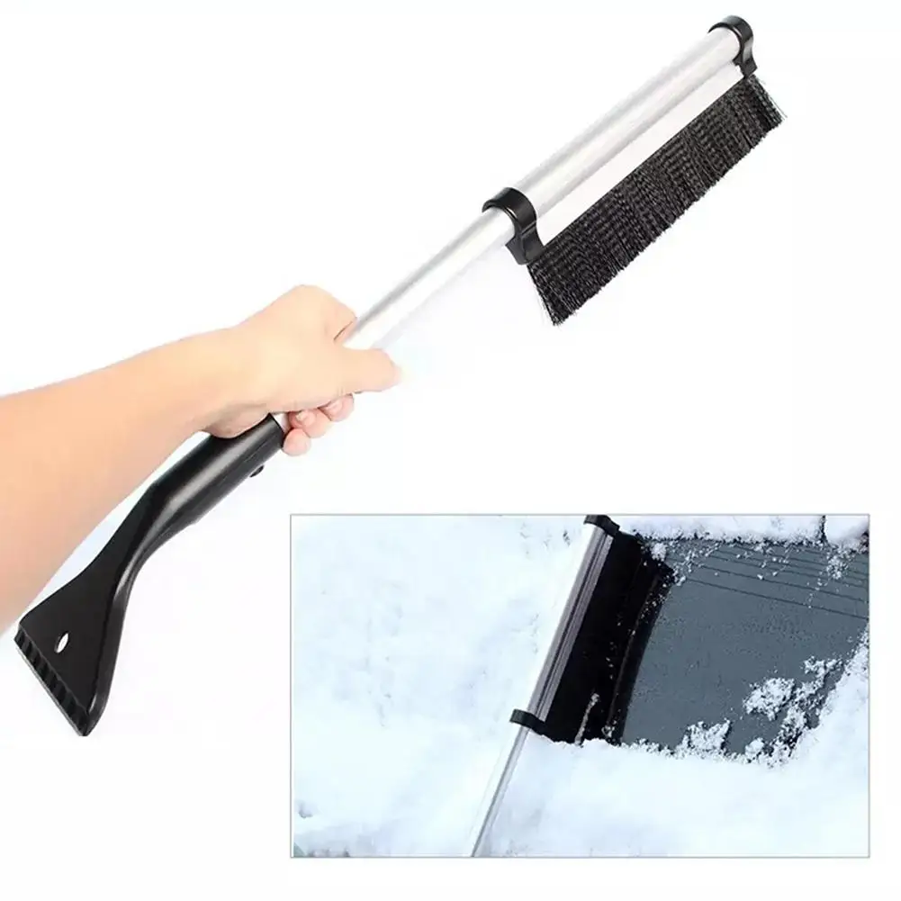 Car Windshield Wiper Snow Removal Brush Snow Shovel Cleaning Broom Steel Cleaning Accessories Extendable Tool Stainless B1I9