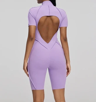 Alternative view of “Claire” Half Zip Up Activewear Romper