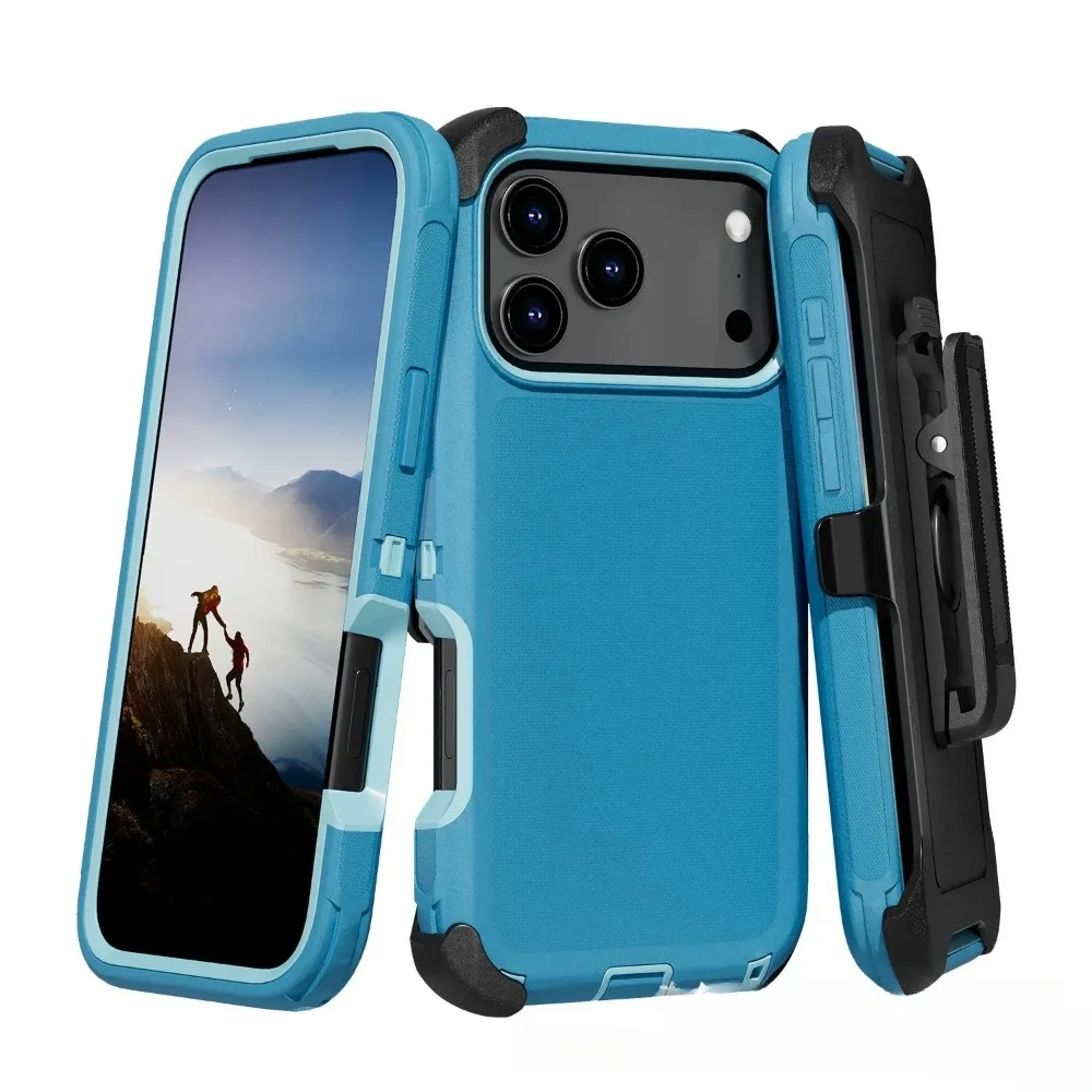 Rugged Shockproof Armor Phone Case with Clip - Heavy Duty Military Grade Protection