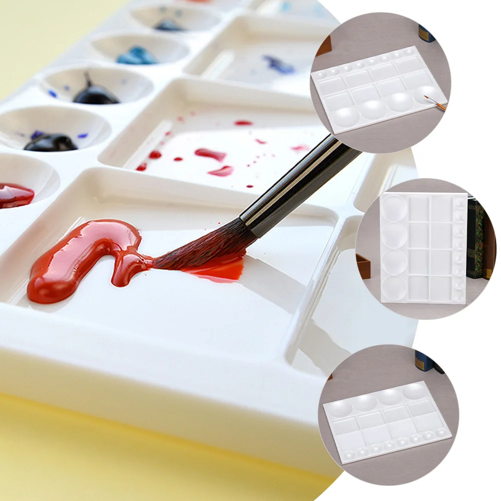 Multi Functional Plastic Paint Watercolor Palette Lightweight Artist Painting Board Pigment Mixing Plates Plastic