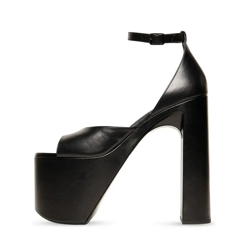 

New Women's Thick High Heel Sandals Round Toe Thick Sole Platform Fashion Wedding Party Women's Sexy Sandals Summer