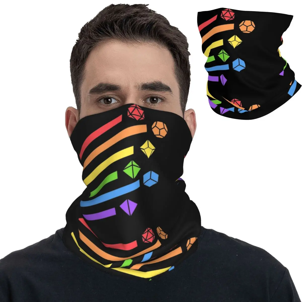 

Игровая бандана DnD радужные игральные кости для настольной игры, бандана, шейный чехол с принтом, Балаклава, маска, шарф, многофункциональная повязка на голову для мужчин, женщин и взрослых