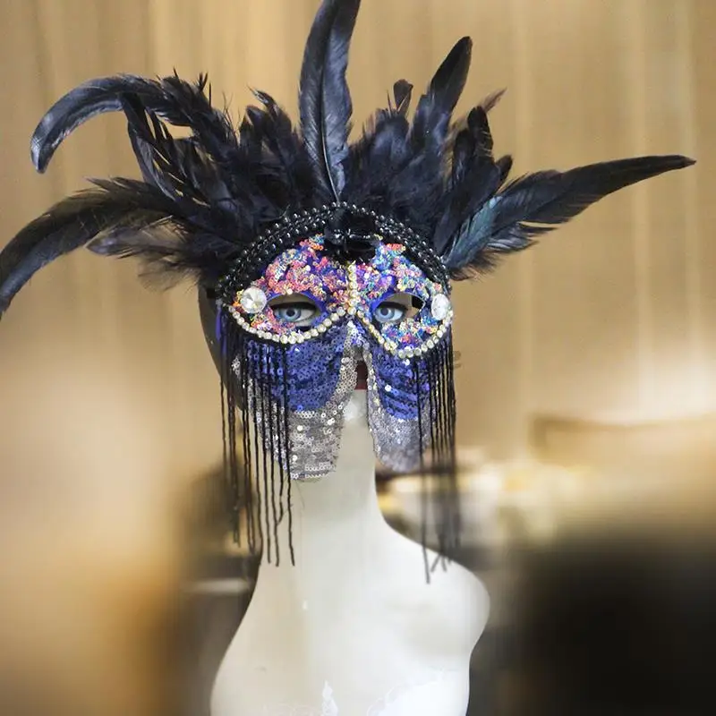 

Indian Style Feather Performance Art Walk Party Halloween Face Cover