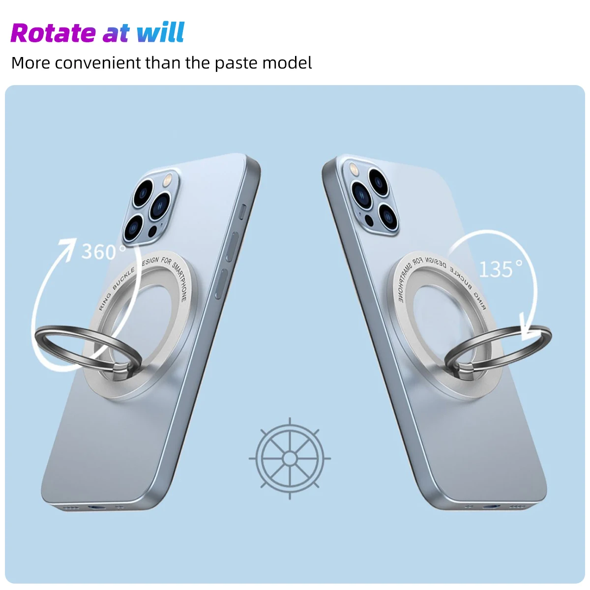 Magnetic Phone Holder with Finger Ring for Magsafe Wireless Charging