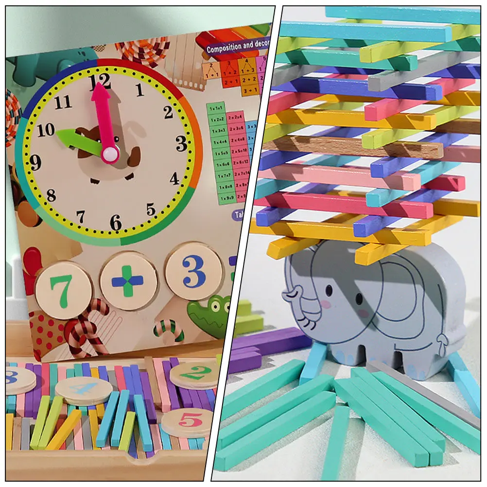 1세트 수학 학습 도구 어린이 장난감 다기능 학습 보드 내구성이 뛰어난 부드럽고 광택이 나는 상상력 자극 장난감