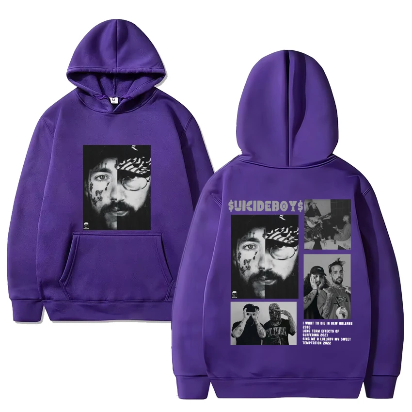 Suicideboys group G59 Tour Double Sided print Hoodie Men Women Hip Hop vintage streetwear Unisex Fleece Long sleeve Sweatshirt