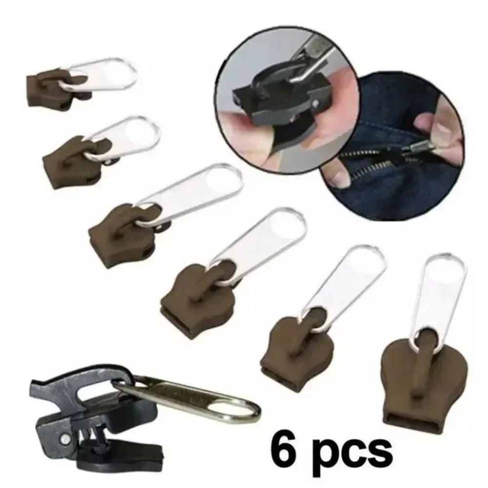 6pcs Instant Zipper Universal Instant Fix Zipper Repair Kit Replacement Zip Slider Teeth Rescue
