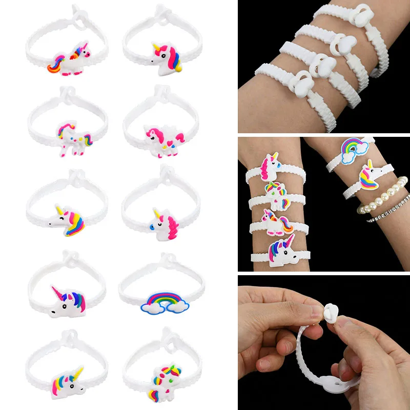 Unicorn-Themed Rainbow Fun Pack: Bracelets, Rings, Tattoos, Stickers & Puzzle Toys