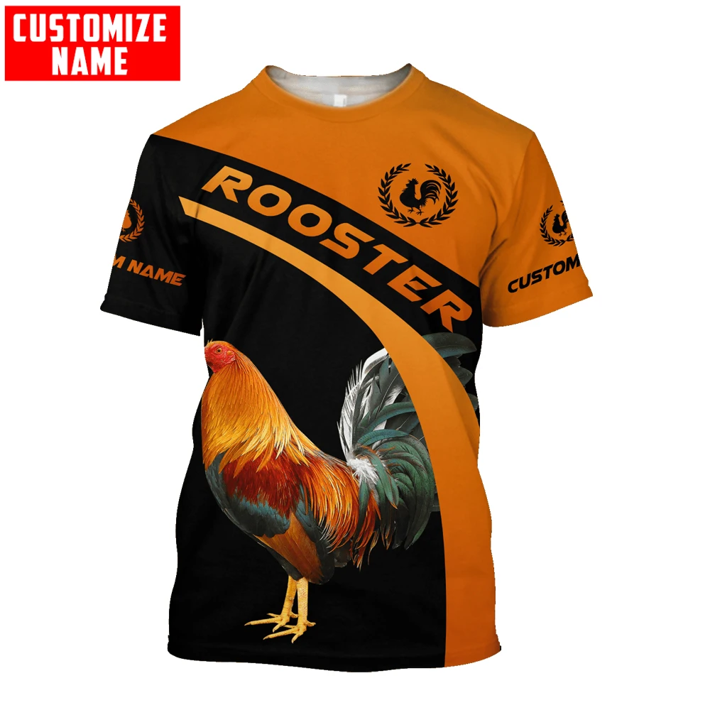 

Personalized Name Love Rooster 3D All Over Printed Men t shirt Summer style Casual Tee shirts Unisex street Tshirt TX-100