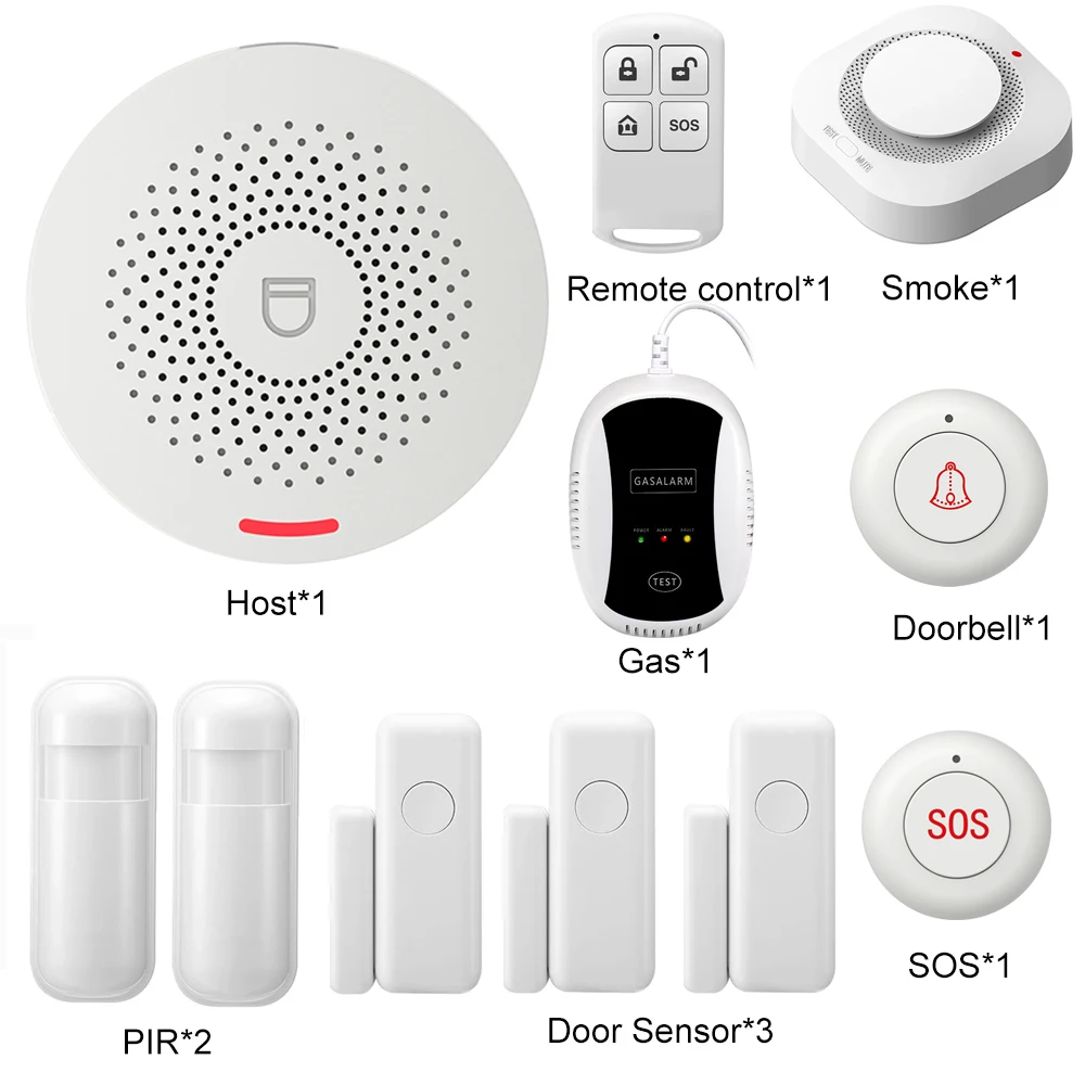 Tuya Smart Home Security Alarm System Hub Kit ,Host with sound function, support Google and Alexa，Smar Life App 